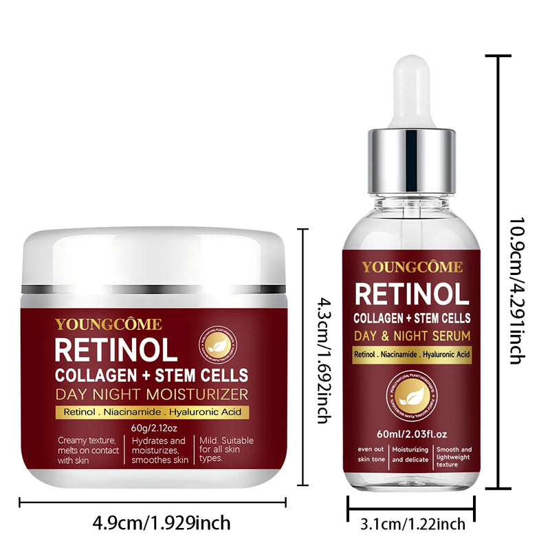 Retinol Day Night Moisturizer Collagen Smooth wrinkles Face Cream For Moisturizer Whitening Brighten Skin Products Care serum