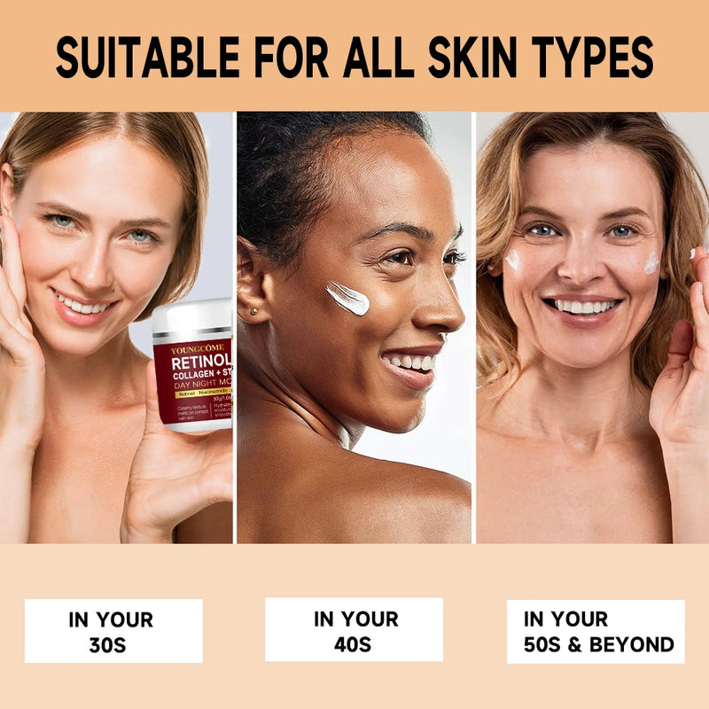 Retinol Day Night Moisturizer Collagen Smooth wrinkles Face Cream For Moisturizer Whitening Brighten Skin Products Care serum