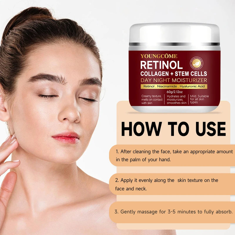 Retinol Day Night Moisturizer Collagen Smooth wrinkles Face Cream For Moisturizer Whitening Brighten Skin Products Care serum