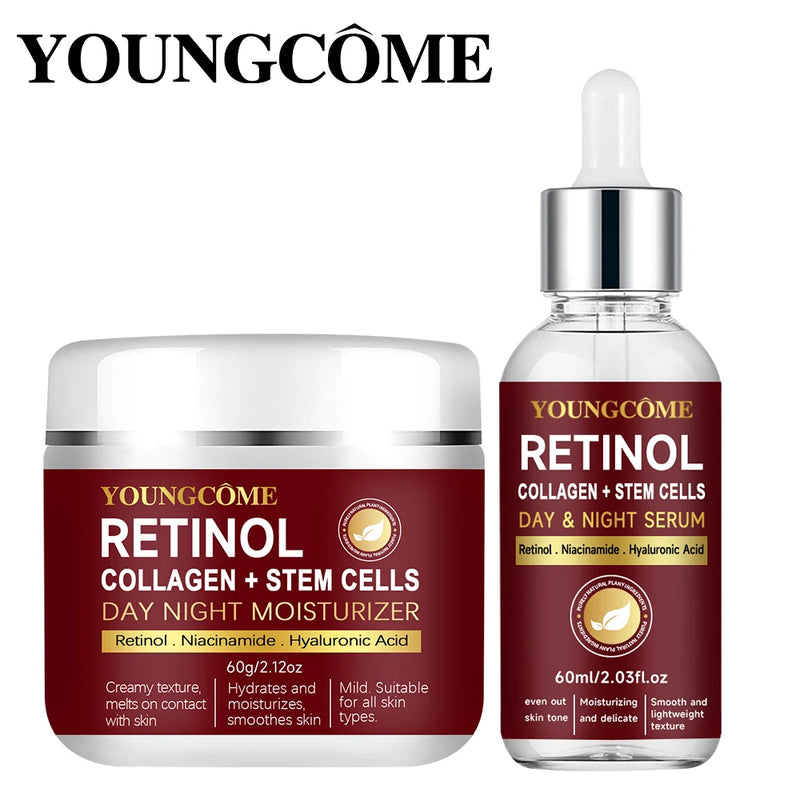 Retinol Day Night Moisturizer Collagen Smooth wrinkles Face Cream For Moisturizer Whitening Brighten Skin Products Care serum