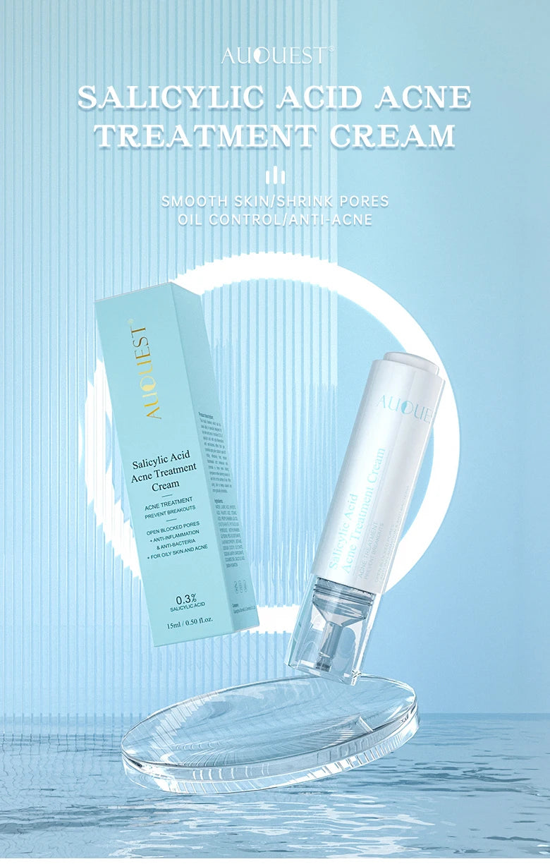 AUQUEST Salicylic Acid Acne Face Cream Pore Blackhead Removal Oil Control Niacinamide Facial Cream Skin Care