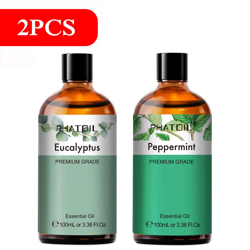 PHATOIL 100ML Eucalyptus Rose Essential Oils Lavender Indian Sandalwood Bergamot Cinnamon Lemongrass Essential Oils For Skin