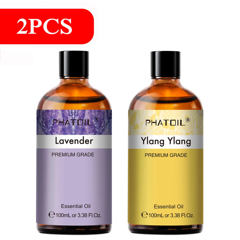 PHATOIL 100ML Eucalyptus Rose Essential Oils Lavender Indian Sandalwood Bergamot Cinnamon Lemongrass Essential Oils For Skin