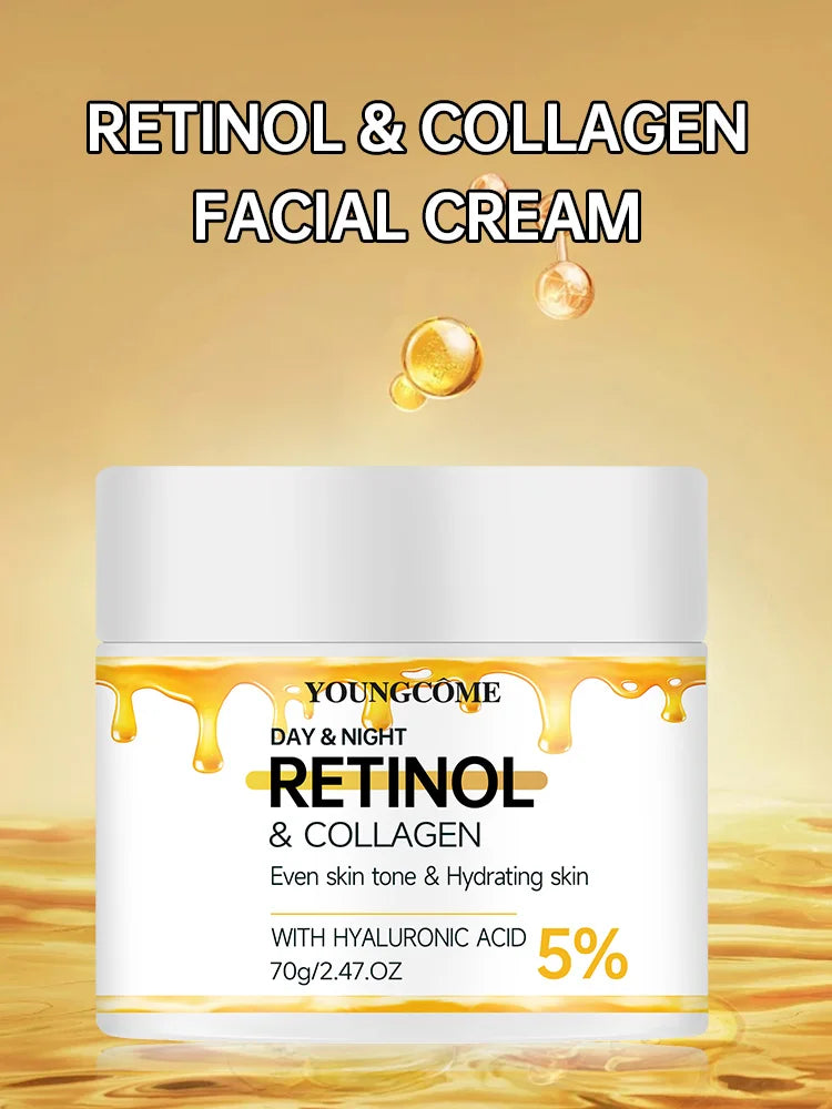 YOUNGCOME A moisturizing and moisturizing face cream containing collagen and retinol,Smoothes wrinklesSkin looks visibly younger