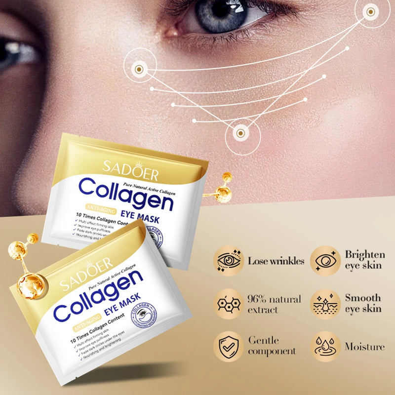 1-10pcs Crystal Collagen Eye Mask Anti Dark Circles Remove Eyes Bags Moisturizing Eyes Patches Gel Masks Skin Care