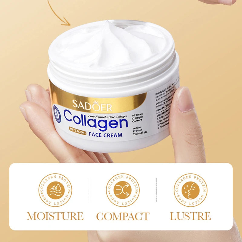 SADOER Collagen Skin Care Sets Moisturizing Anti-aging Face Cream Anti Dark Circles Eye Cream Eyes Facial Travel Size Skin Care
