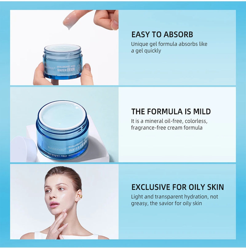 Hyaluronic Acid Gel Cream Hydrating Face Moisturizer For Hydrate&Smooth Extra-Dry Skin Nourishing Improve Dryness Facial Lotion