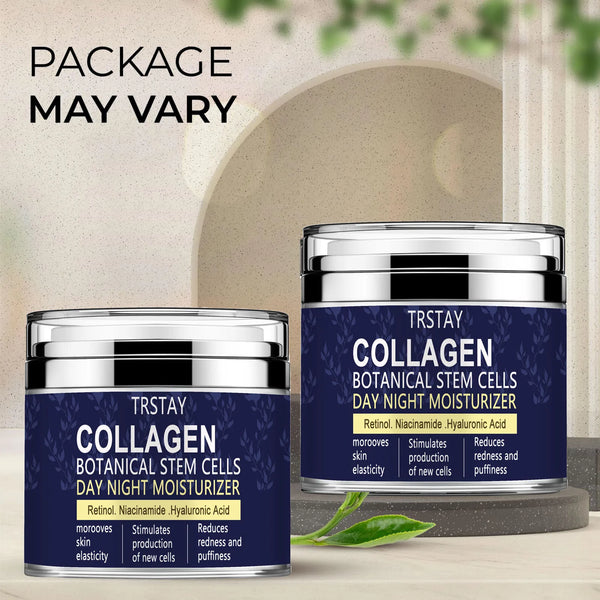 Collagen Face Moisturizer with Airless Pump - Collagen Botanical Stem Cells Cream for Skin with Retinol, Niacinamide
