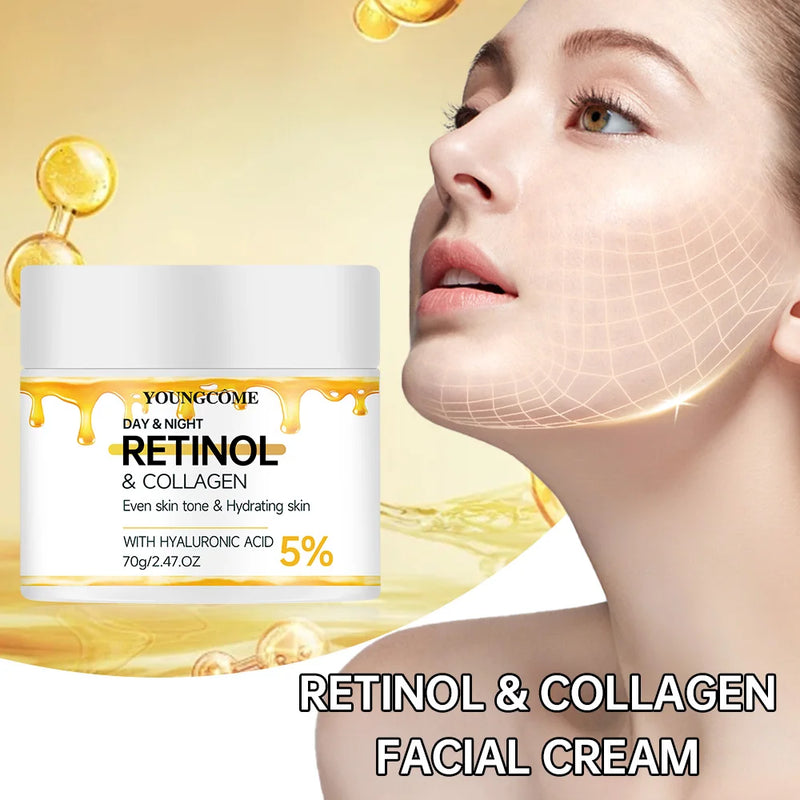 YOUNGCOME A moisturizing and moisturizing face cream containing collagen and retinol,Smoothes wrinklesSkin looks visibly younger