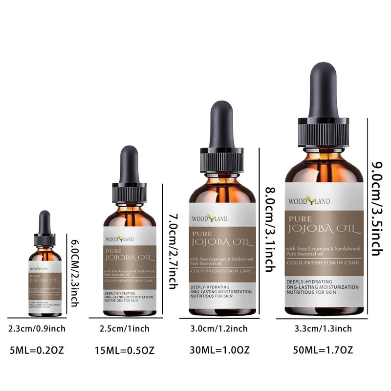 PURE JOJOBA OIL with Rose Geranium  Sandalwood  IMPROVE SKIN DRYNESS MOISTURIZING AND REPAIRING