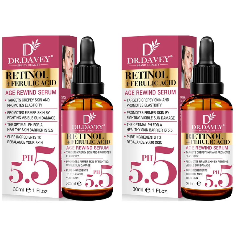 Newest Retinol+Ferulic Acid Age Rewind Serum For Face Whitening Serum Brightening Hydrating Face Serum Fade Fine Lines Skin Care