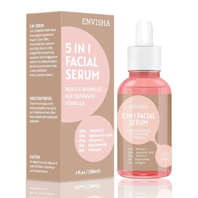 ENVISHA 4 In 1 Face Skin Care Serum Hyaluronic Acid Niacinamide Vitamin Anti-Aging Anti-wrinkle Deep Moisturizing Firming