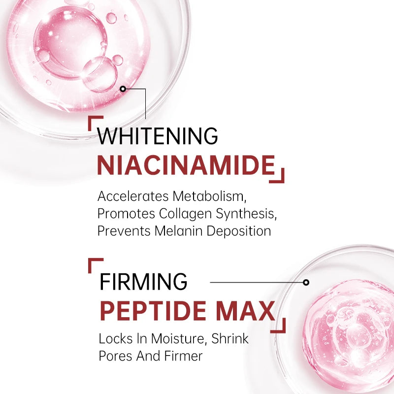 Niacinamide Dark Sport Face Serum Pore Shrinking Hyaluronic Acid Moisturizing Minimize Large Pores Facial Serum Skin Care