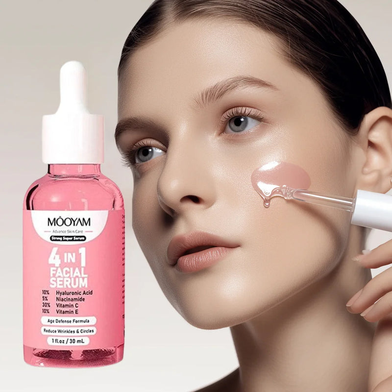 4IN1 Facial Serum Hyaluronic Acid Niacinamide VC VE Serum Cosmetics Dark Spot Remover Hydrating Moisturize Beauty Whiten Makeup