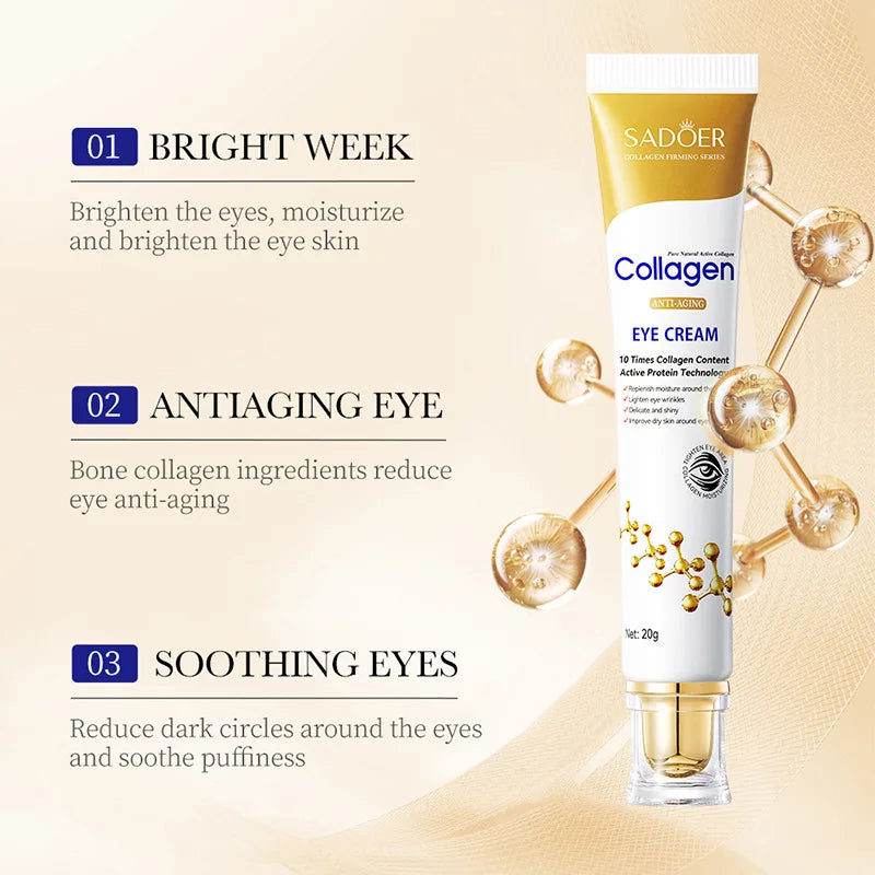 SADOER Collagen Skin Care Sets Moisturizing Anti-aging Face Cream Anti Dark Circles Eye Cream Eyes Facial Travel Size Skin Care