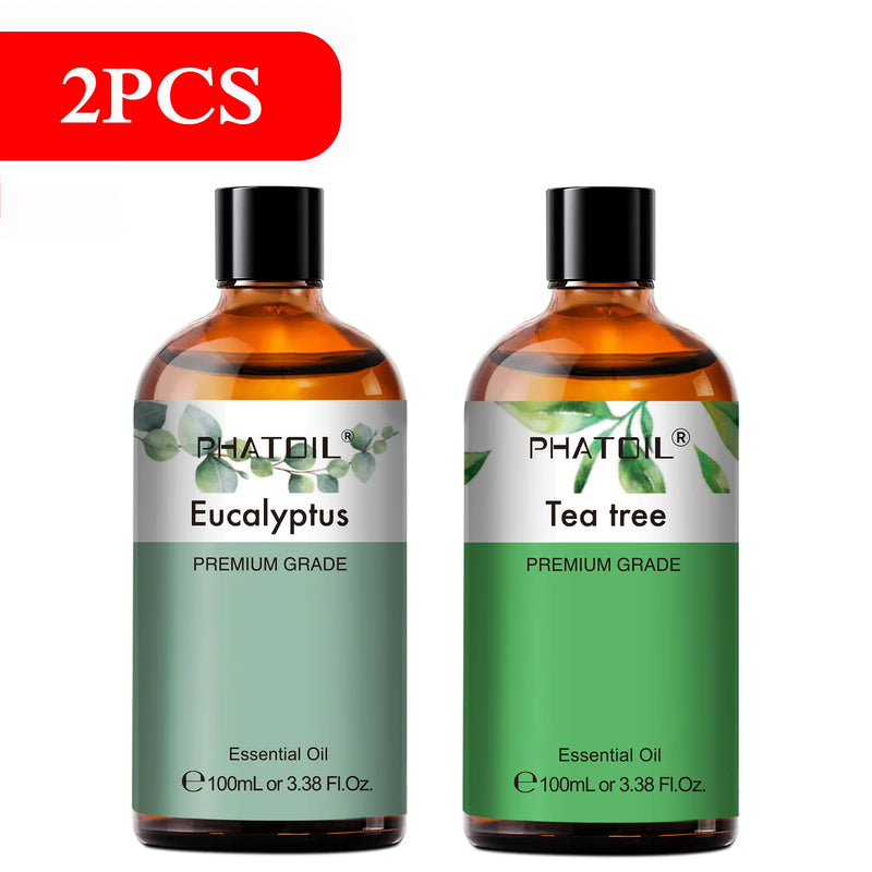 PHATOIL 100ML Eucalyptus Rose Essential Oils Lavender Indian Sandalwood Bergamot Cinnamon Lemongrass Essential Oils For Skin
