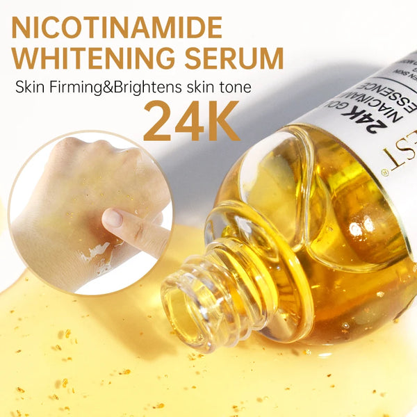 Niacinamide 24k Gold Serum Whitening Dark Spot Remover Anti Aging Hyaluronic Acid Face Serum Facial Skin Care Beauty Health