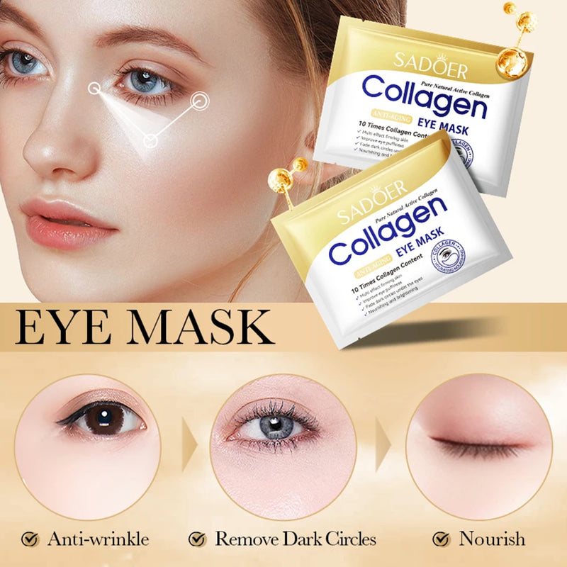 1-10pcs Crystal Collagen Eye Mask Anti Dark Circles Remove Eyes Bags Moisturizing Eyes Patches Gel Masks Skin Care