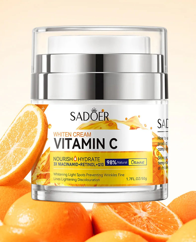 SADOER Vitamin C Collagen Face Cream Firming Moisturizing Brightening Hydrating Facial Cream Day Creams Beauty Face Skin Care
