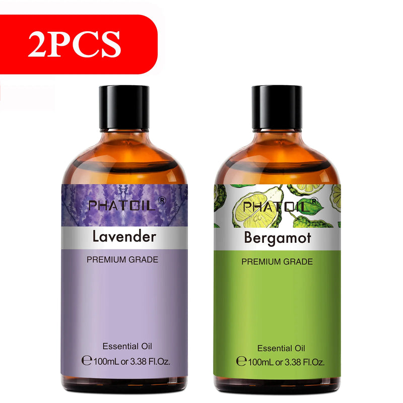 PHATOIL 100ML Eucalyptus Rose Essential Oils Lavender Indian Sandalwood Bergamot Cinnamon Lemongrass Essential Oils For Skin