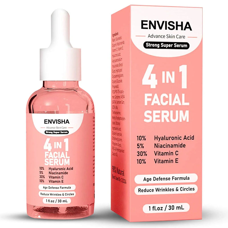 ENVISHA 4 In 1 Face Skin Care Serum Hyaluronic Acid Niacinamide Vitamin Anti-Aging Anti-wrinkle Deep Moisturizing Firming