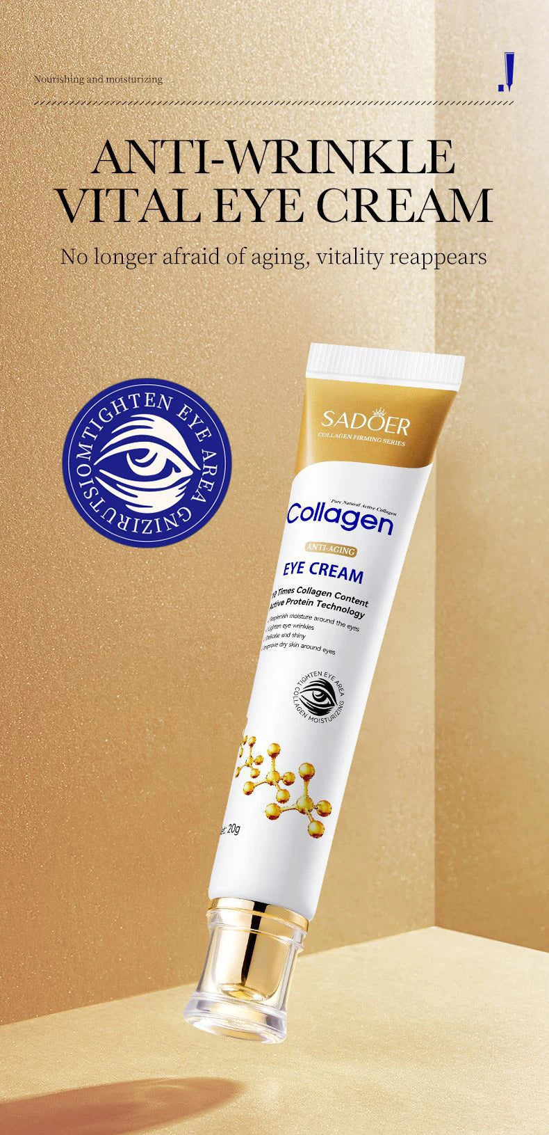 SADOER Collagen Skin Care Sets Moisturizing Anti-aging Face Cream Anti Dark Circles Eye Cream Eyes Facial Travel Size Skin Care