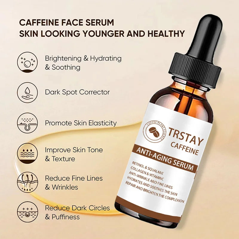 TRSTAY caffeine essence reduces fine lines, tightens skin, improves damaged skin, and makes skin soft and delicate