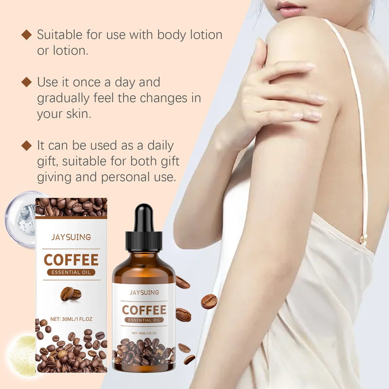 Coffee Skincare Body Oil Face Moisturizer Tighten Firm Hydrating Sooth Dry Skin Lighten Fine Lines Massage After Shower Body Oil