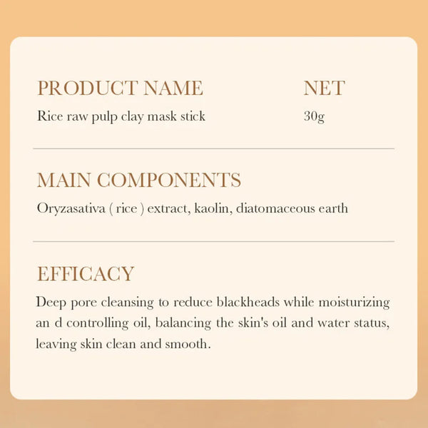 BIOAQUA White Rice Face Mask Stick Mud Facial Masks Moisturizing Blackhead Removal Firming Clay Mask Face Skin Care Products