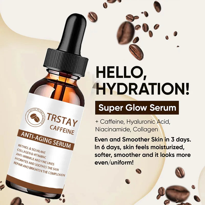 TRSTAY caffeine essence reduces fine lines, tightens skin, improves damaged skin, and makes skin soft and delicate