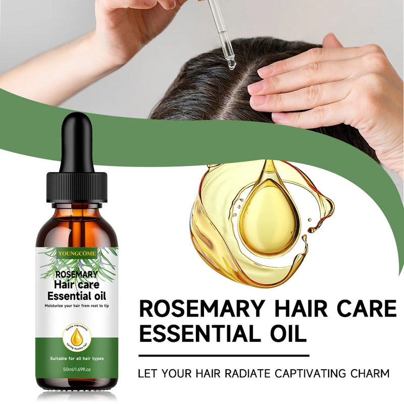 YOUNGCOME Rosemary hair care essential oil,Nourishes Repairs Improves Frizz Prevents Hair Loss Thinning Damaged Hair Care