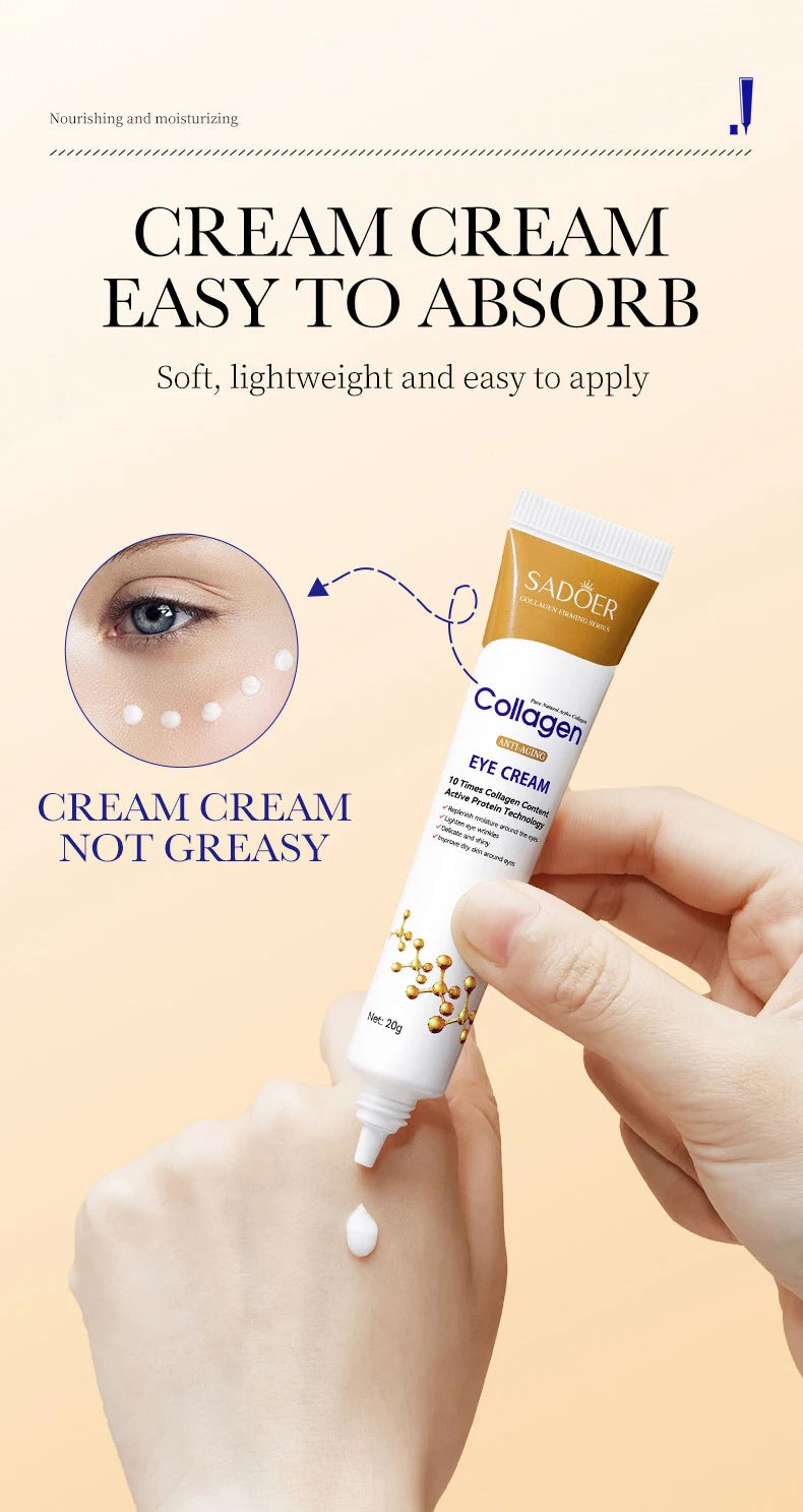 SADOER Collagen Skin Care Sets Moisturizing Anti-aging Face Cream Anti Dark Circles Eye Cream Eyes Facial Travel Size Skin Care