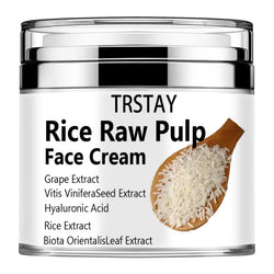 Rice Cream for Face, Rice Raw Pulp Face Cream, Rice Cream Moisturizer for Moisturizing Skin, Shrink Pores, Rice Extract Anti Agi