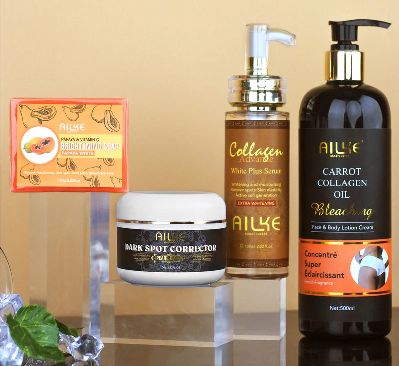 AILKE Collagen Women Skin Care Set, Moisturizing, Whitening, Youther, Remove Freckle, Dark and Black Spots, Skin Lightening Kit