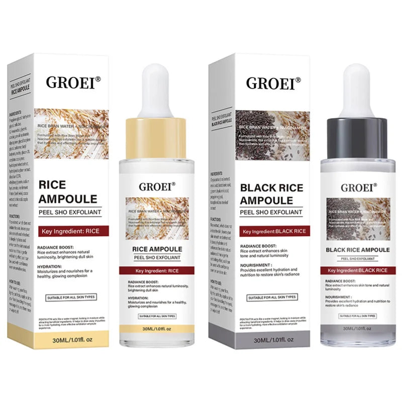 Glow Rice Ampoule Rice Essence Moisturizing And Hydrating Gentle Cleansing Peel Shot Exfoliant Repair Skin Niacinamide Essences