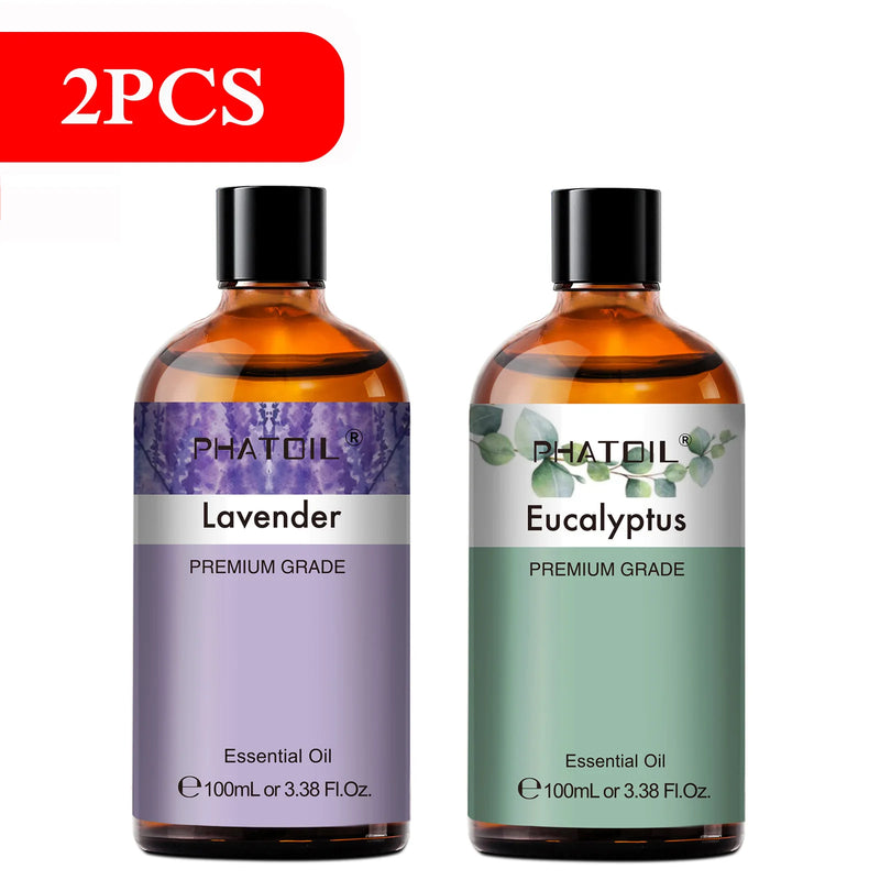 PHATOIL 100ML Eucalyptus Rose Essential Oils Lavender Indian Sandalwood Bergamot Cinnamon Lemongrass Essential Oils For Skin
