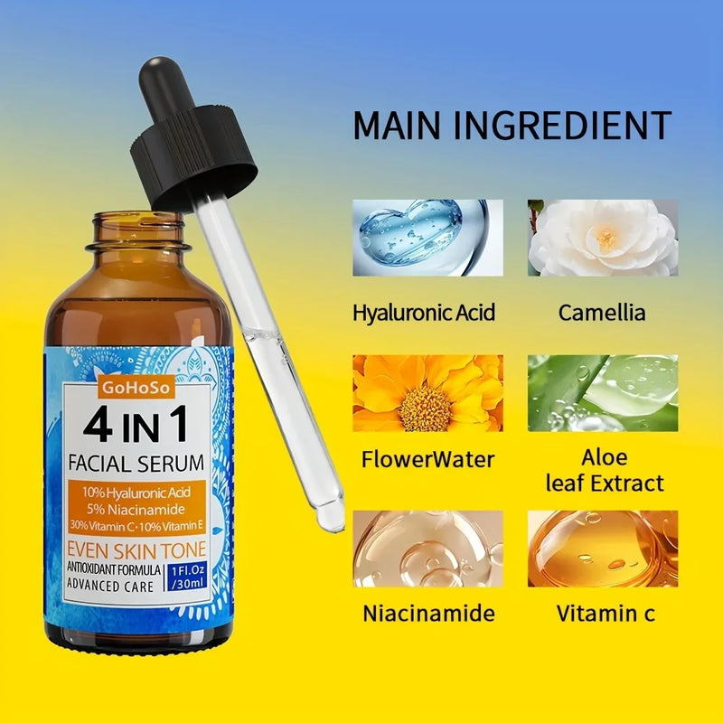 ENVISHA 4 In 1 Face Skin Care Serum Hyaluronic Acid Niacinamide Vitamin Anti-Aging Anti-wrinkle Deep Moisturizing Firming