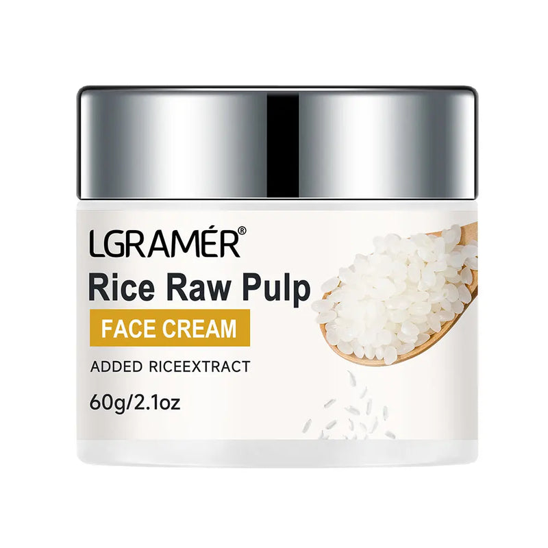 White Rice Serum Cream Combo Smooth Wrinkles Lifting Shrink Pores for Younger Healthier Skin Moisturizing Rice Raw Pulp Care Serum