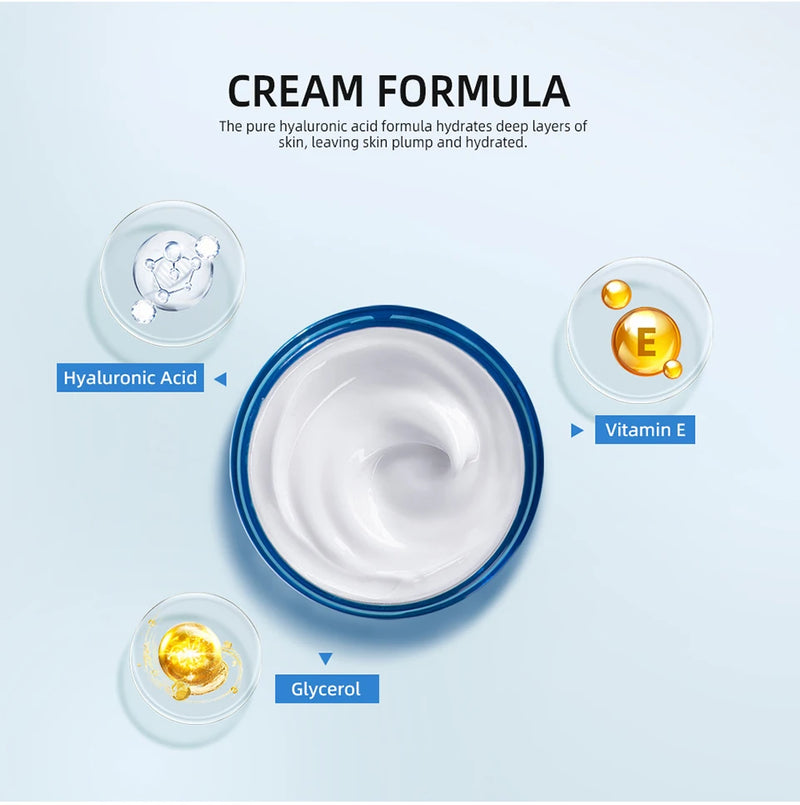 Hyaluronic Acid Gel Cream Hydrating Face Moisturizer For Hydrate&Smooth Extra-Dry Skin Nourishing Improve Dryness Facial Lotion