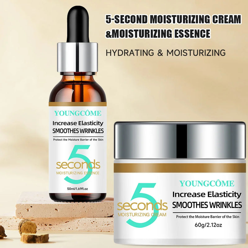 YOUNGCOME Retinol Collagen 5 Second Moisturizing Cream + Essence Set, deeply nourishes moisturizes skin, leaving skin radiant