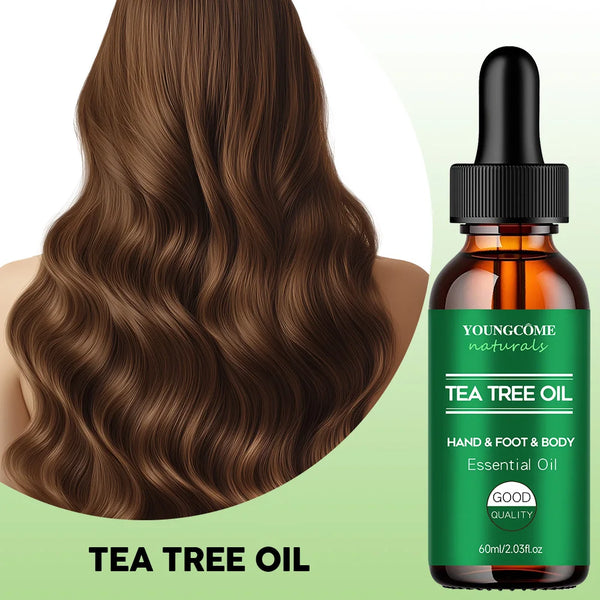 YOUNGCOME Tea tree essential oil for skin care, Repairing & Nourishing Hair  Strengthens, Hydrates & Revitalizes Damaged Hair