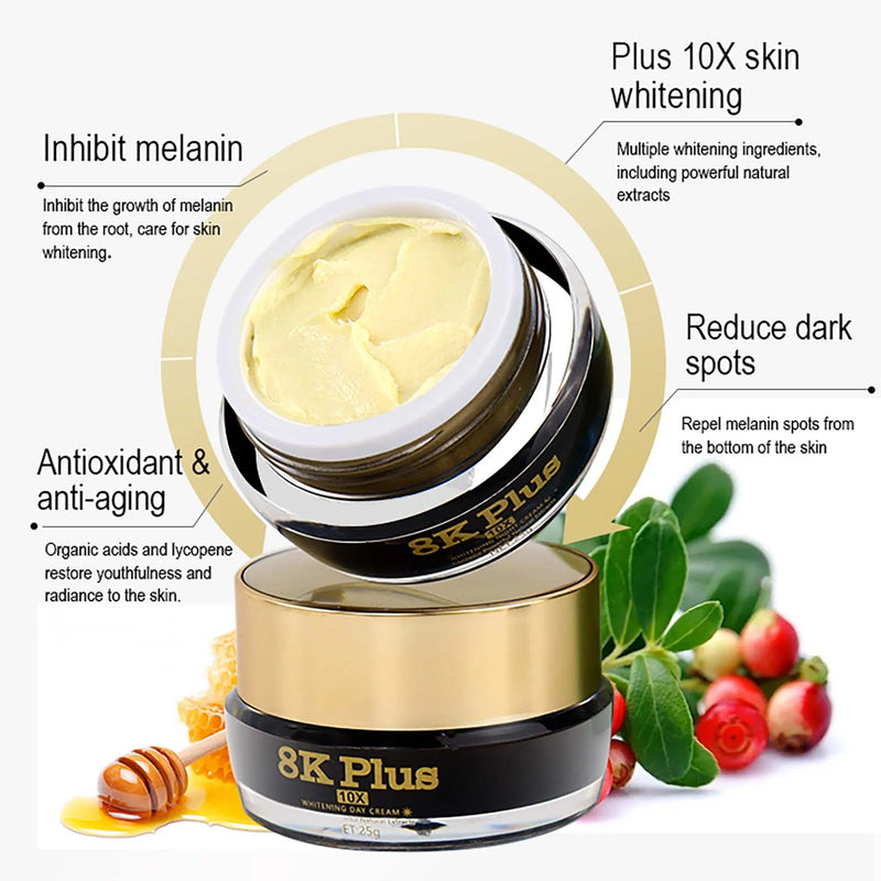 AILKE Whitening Face Cream, Reduce Dark Spots, Sun Spots, Reduce Melanin, With Collagen, Glutathione, For All Skin Types