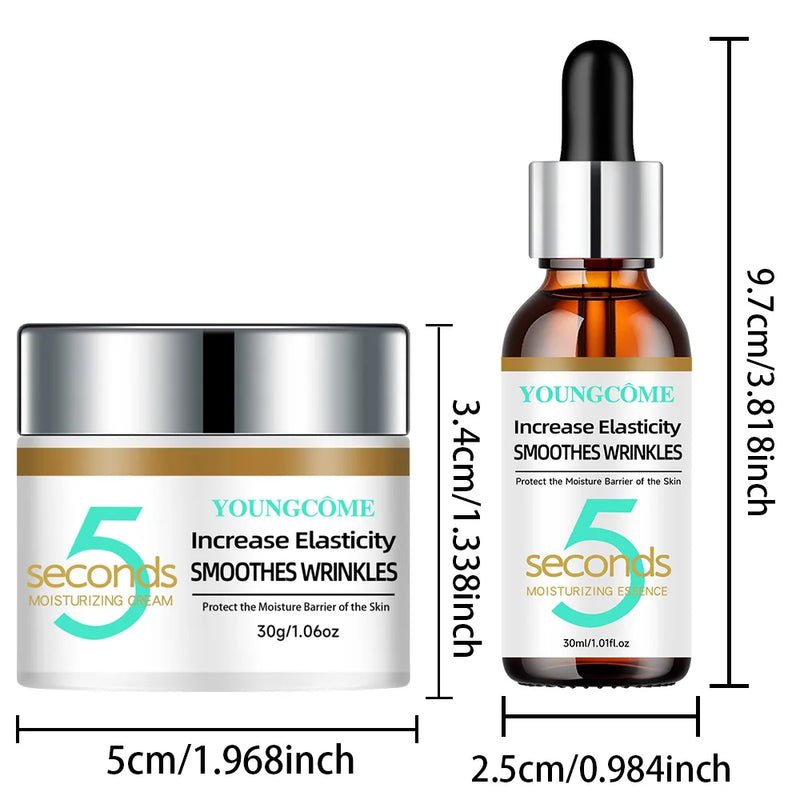 YOUNGCOME Retinol Collagen 5 Second Moisturizing Cream + Essence Set, deeply nourishes moisturizes skin, leaving skin radiant