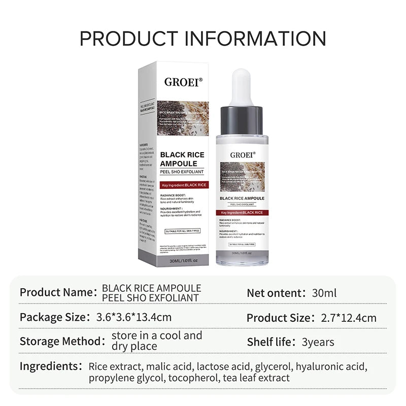 Glow Rice Ampoule Rice Essence Moisturizing And Hydrating Gentle Cleansing Peel Shot Exfoliant Repair Skin Niacinamide Essences