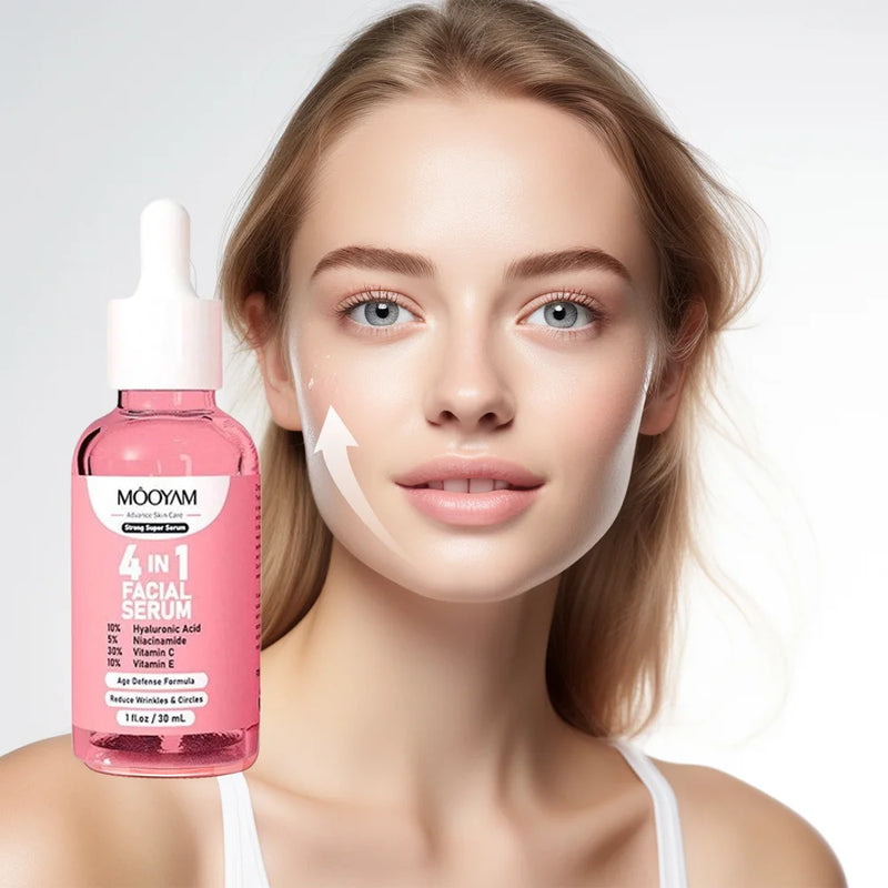 4IN1 Facial Serum Hyaluronic Acid Niacinamide VC VE Serum Cosmetics Dark Spot Remover Hydrating Moisturize Beauty Whiten Makeup