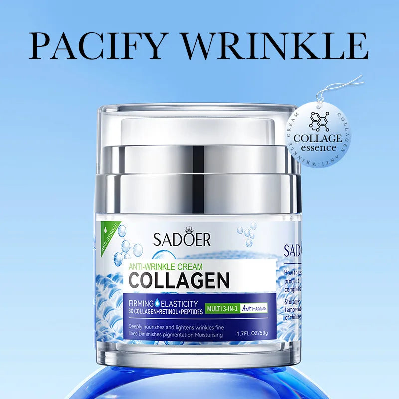 SADOER Vitamin C Collagen Face Cream Firming Moisturizing Brightening Hydrating Facial Cream Day Creams Beauty Face Skin Care