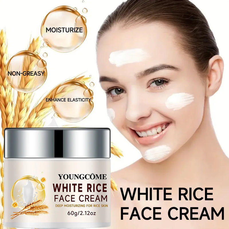 YOUNGCOME Rice washing water moisturizin g face cream, suitable for dry and rough skin, Improves the texture of skin
