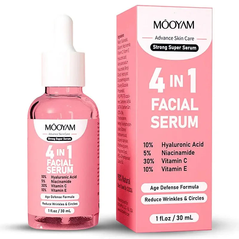 4IN1 Facial Serum Hyaluronic Acid Niacinamide VC VE Serum Cosmetics Dark Spot Remover Hydrating Moisturize Beauty Whiten Makeup