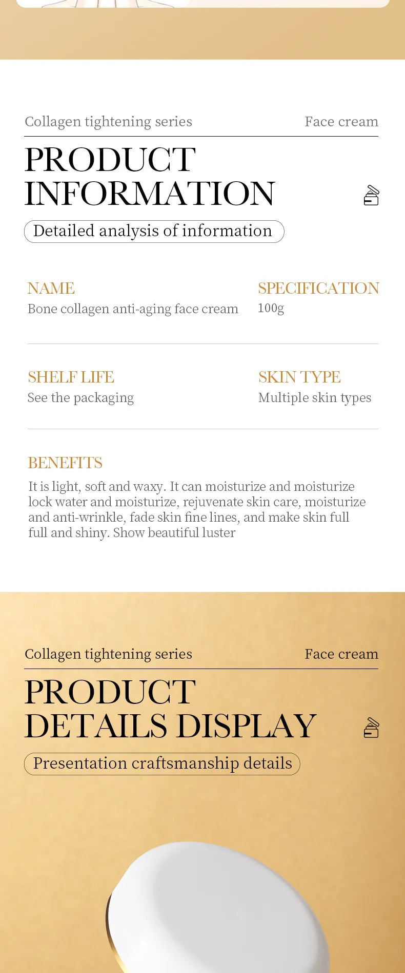 SADOER Collagen Skin Care Sets Moisturizing Anti-aging Face Cream Anti Dark Circles Eye Cream Eyes Facial Travel Size Skin Care