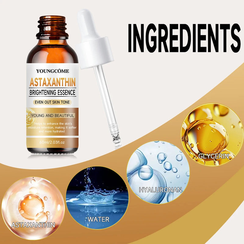 YOUNGCOME Astaxanthin firming and moisturizing essence,Smoothes wrinkles,Skin looks visibly younger 40ML/60ML